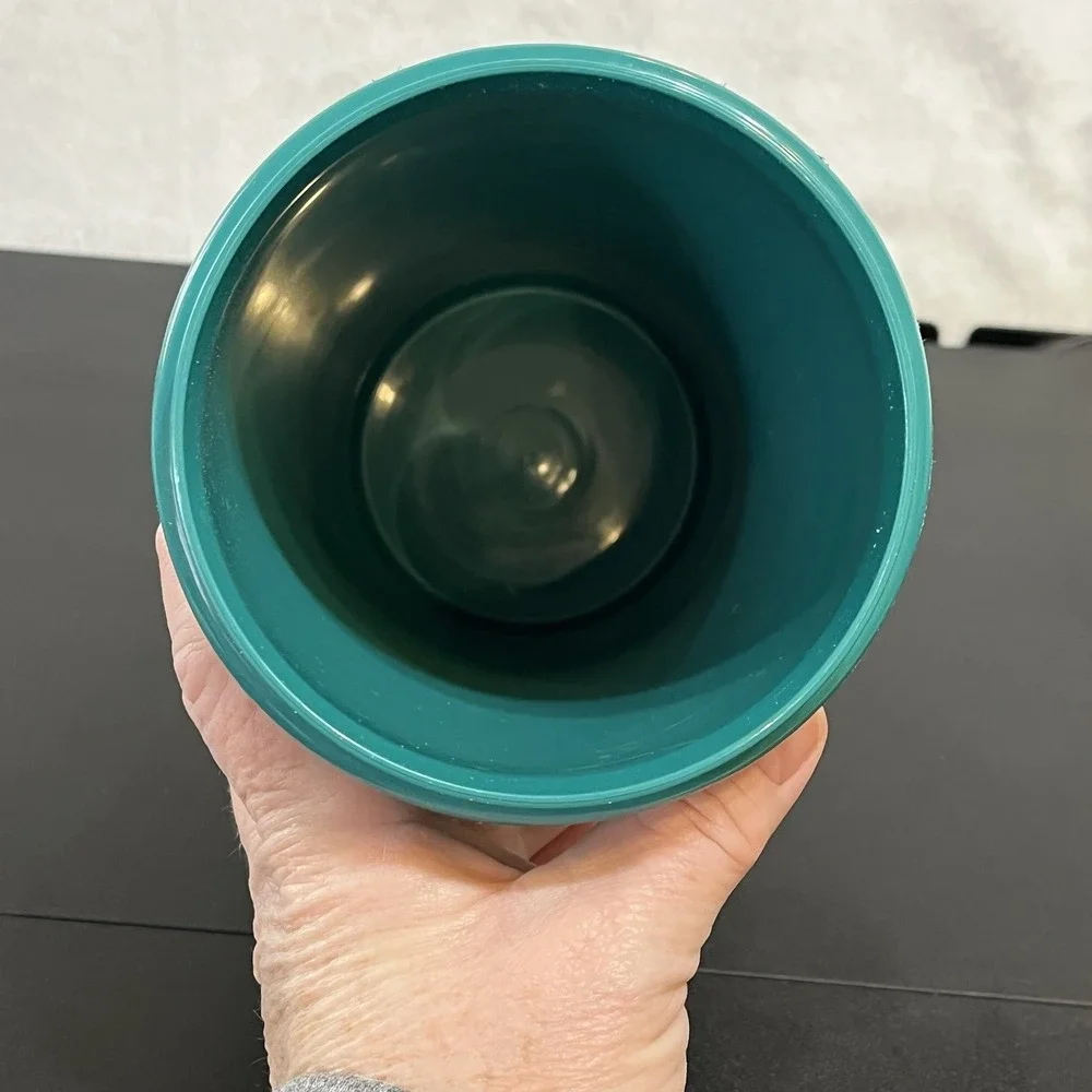 VTG Tupperware Round #563-8 Beverage Pitcher Flip-top Lid A-Tab Teal Green